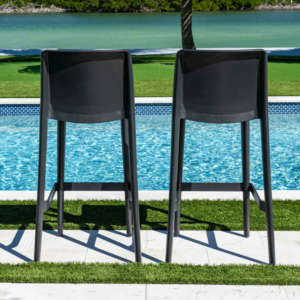 Luna Set of 2 Barstools - Anthracite