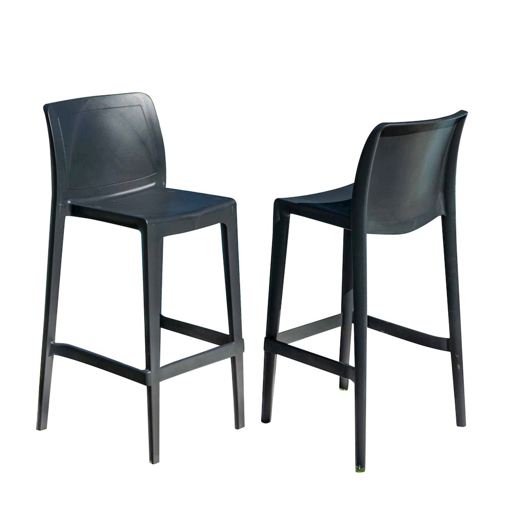 Luna Set of 2 Barstools - Anthracite