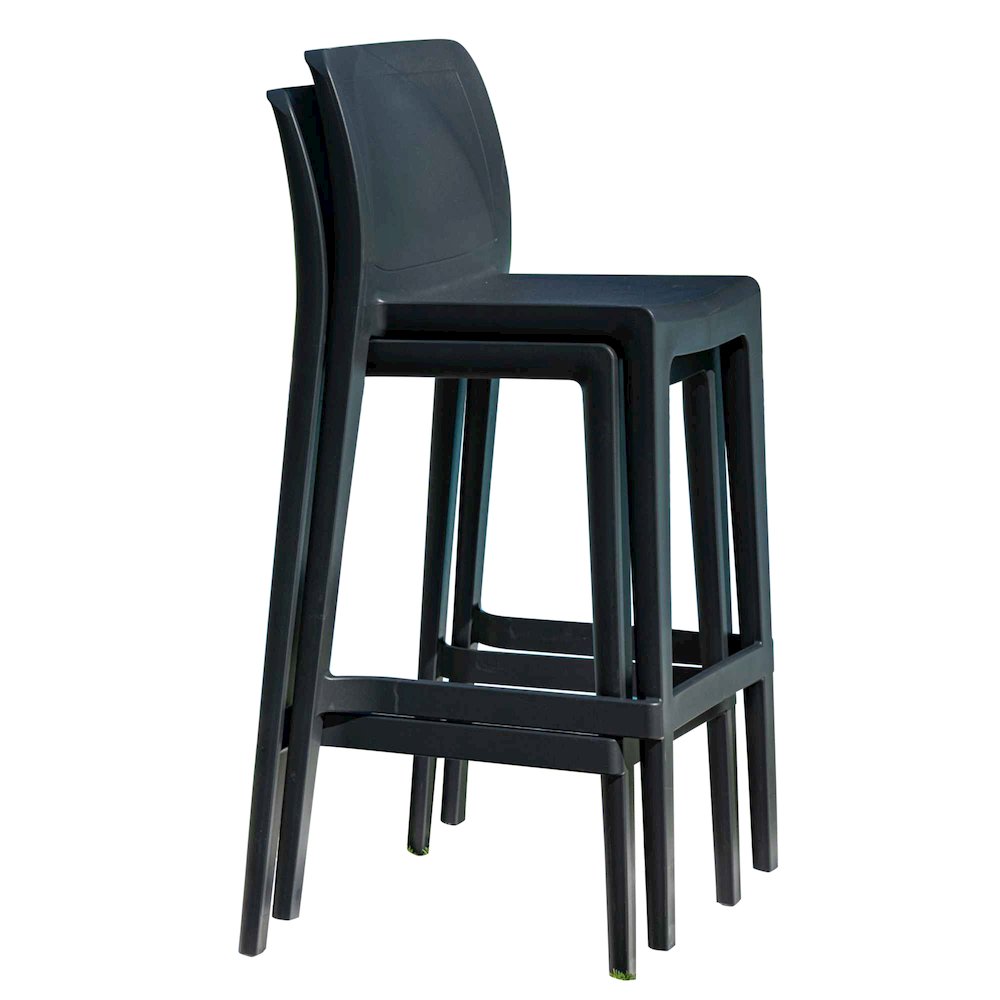 Luna Set of 2 Barstools - Anthracite