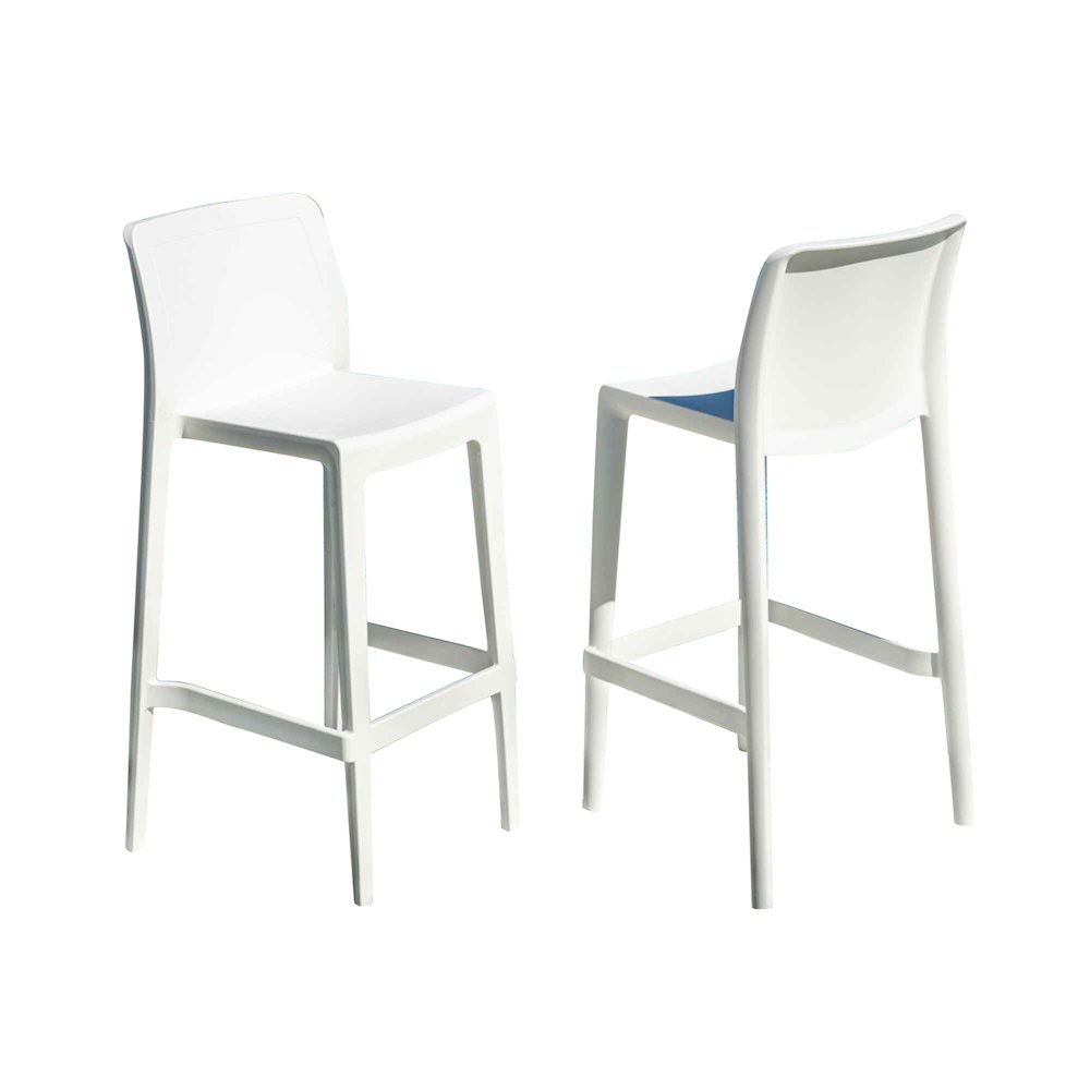 Luna Set of 2 Barstools - White