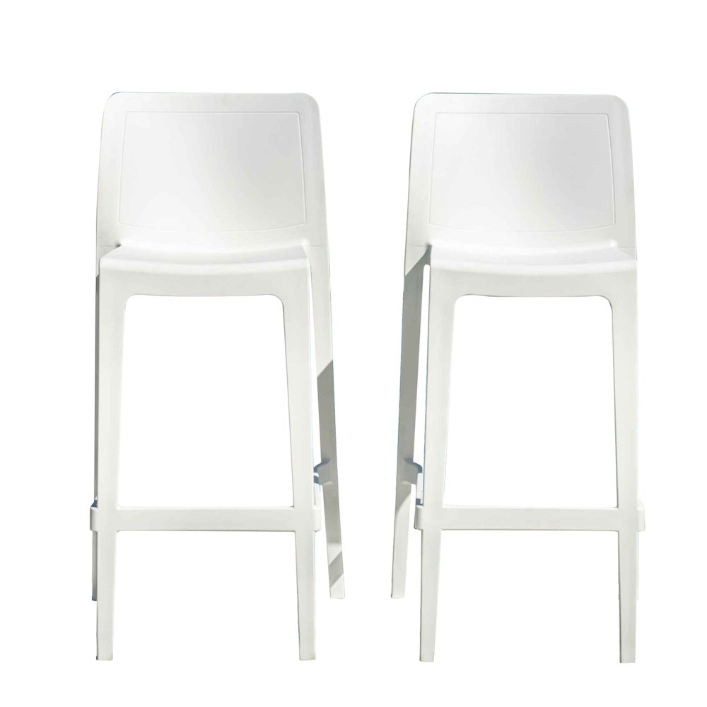Luna Set of 2 Barstools - White