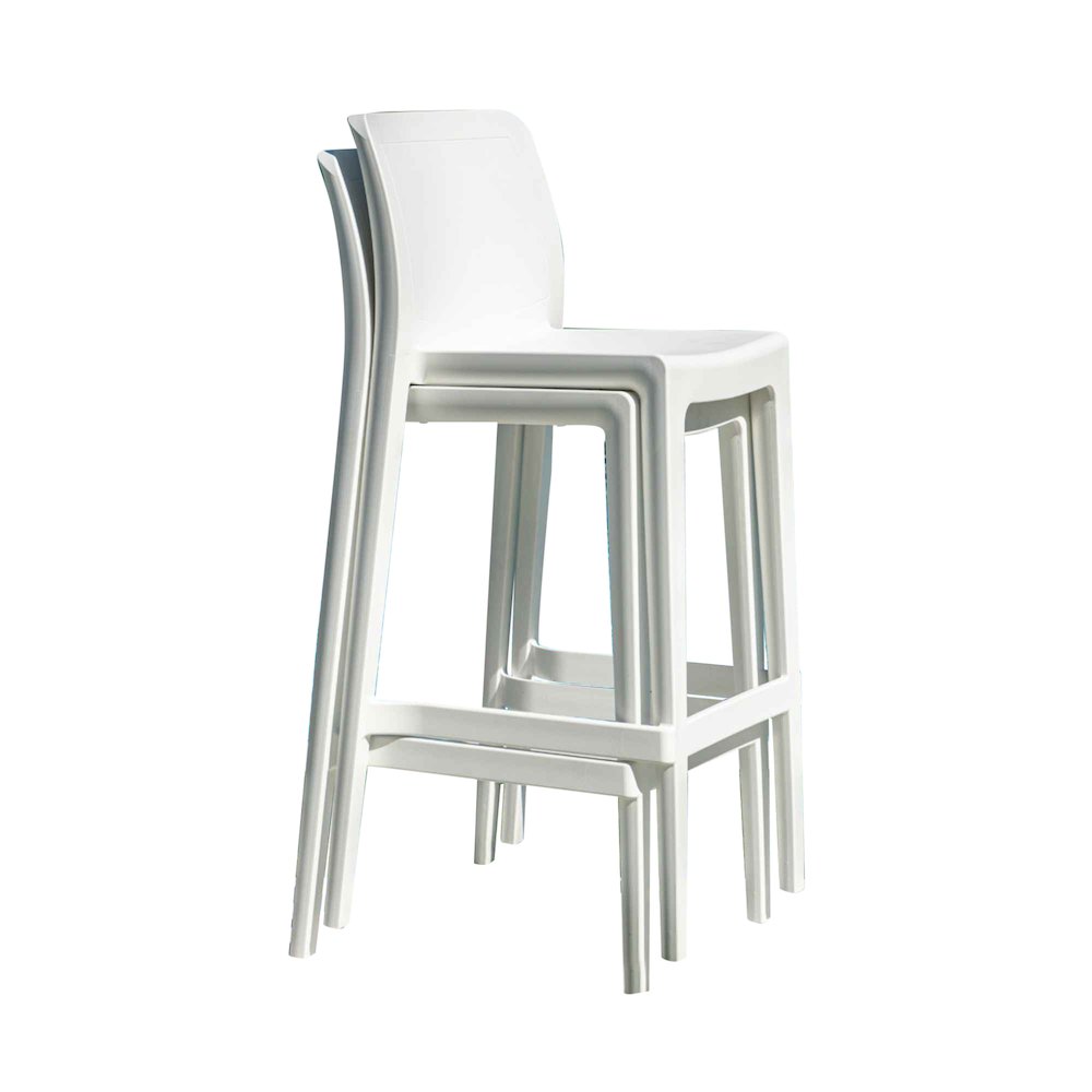Luna Set of 2 Barstools - White