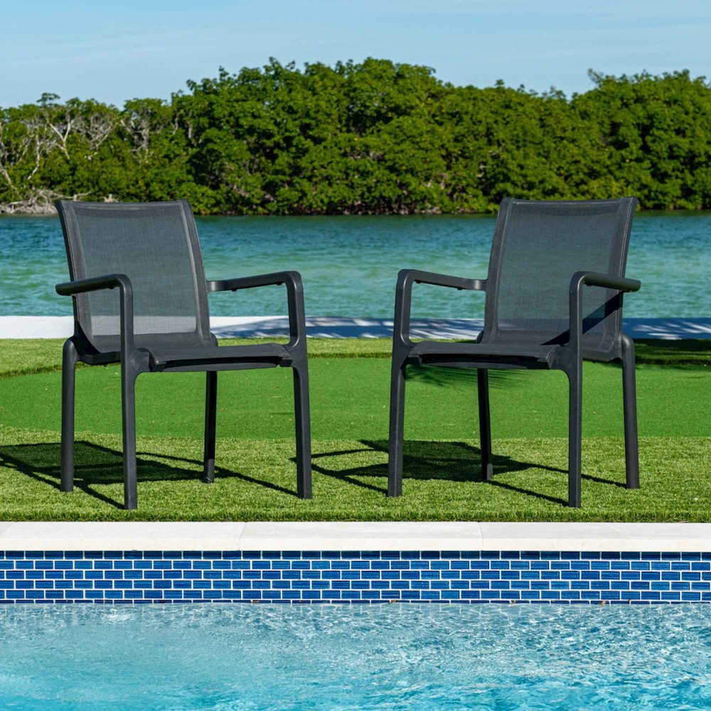 Paris Set of 2 Sling Armchairs - Anthracite