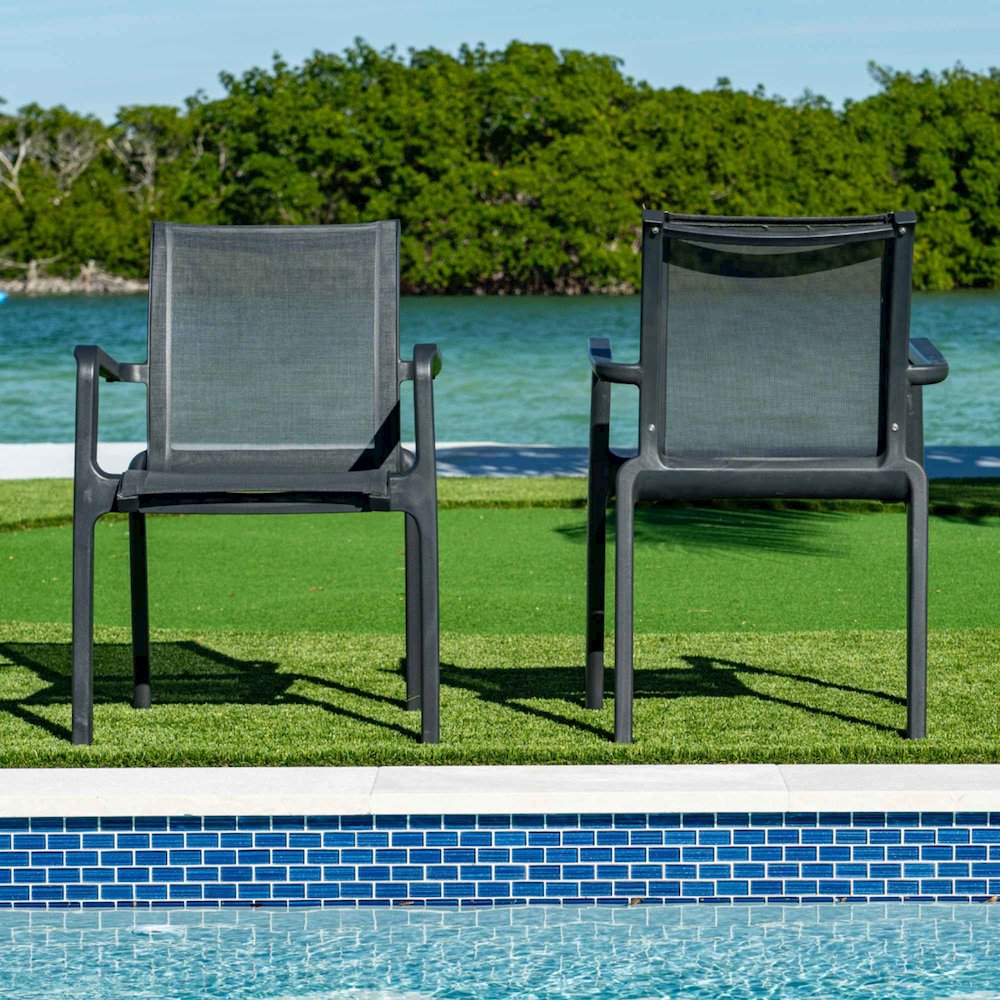 Paris Set of 2 Sling Armchairs - Anthracite