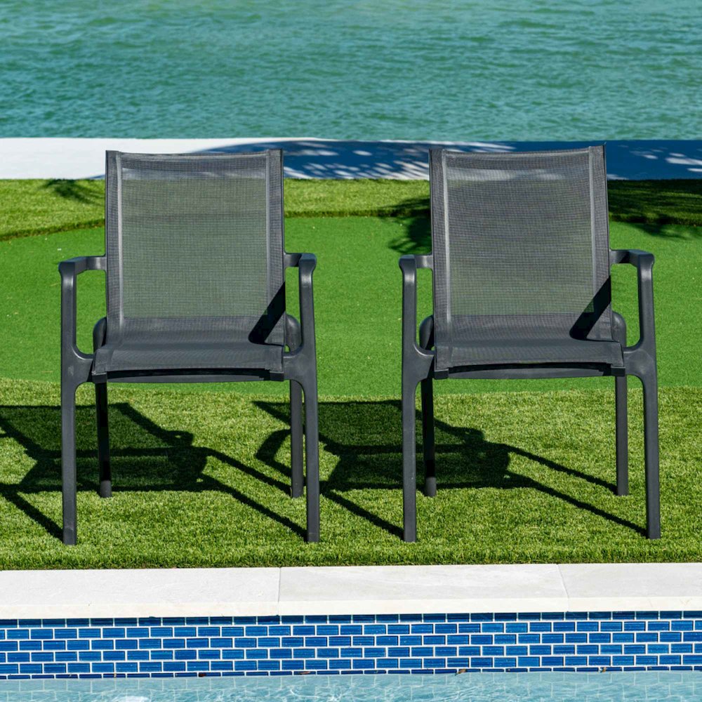 Paris Set of 2 Sling Armchairs - Anthracite