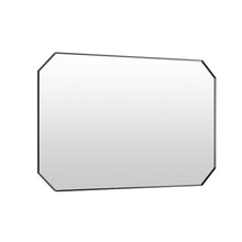 48"x30" Octagon Aluminum Framed in Matte Black Modern Bathroom Wall Mirror
