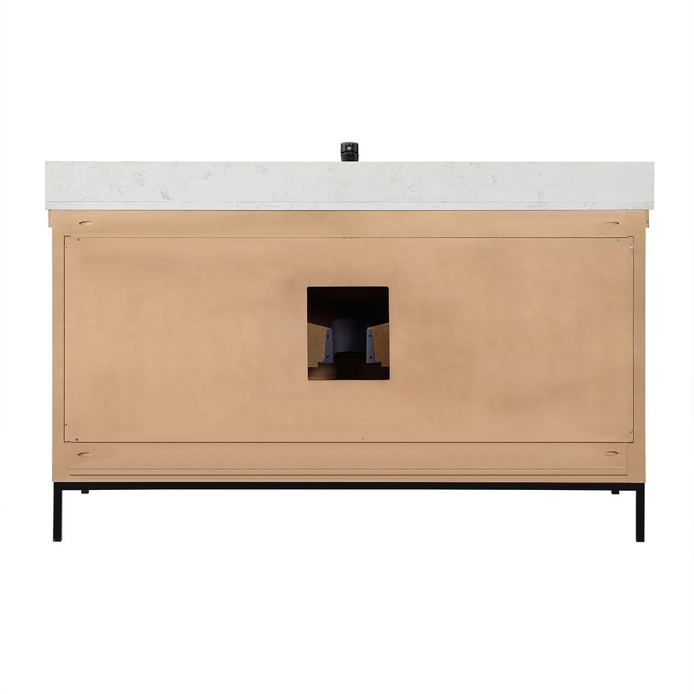60" Single Bathroom Vanity Set in Brown Pine without Mirror