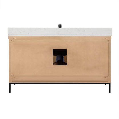 60" Single Bathroom Vanity Set in Brown Pine without Mirror