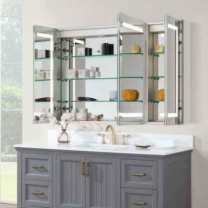 Frameless Surface-Mount/Recessed LED Lighted Bathroom Medicine Cabinet