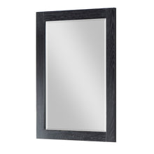 28" Rectangular Bathroom Wood Framed Wall Mirror in Black Oak