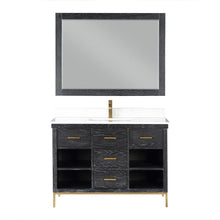 48" Single Bathroom Vanity Set in Black Oak with Mirror