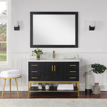 48" Single Bathroom Vanity Set in Black Oak with Mirror