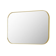 48x30" Rectangular Aluminum Framed in Brushed Gold Modern Bathroom Wall Mirror