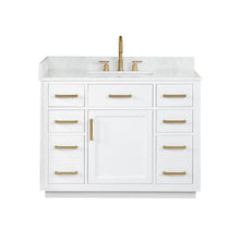 42" Single Bathroom Vanity in White without Mirror