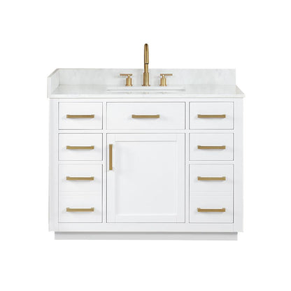 42" Single Bathroom Vanity in White without Mirror