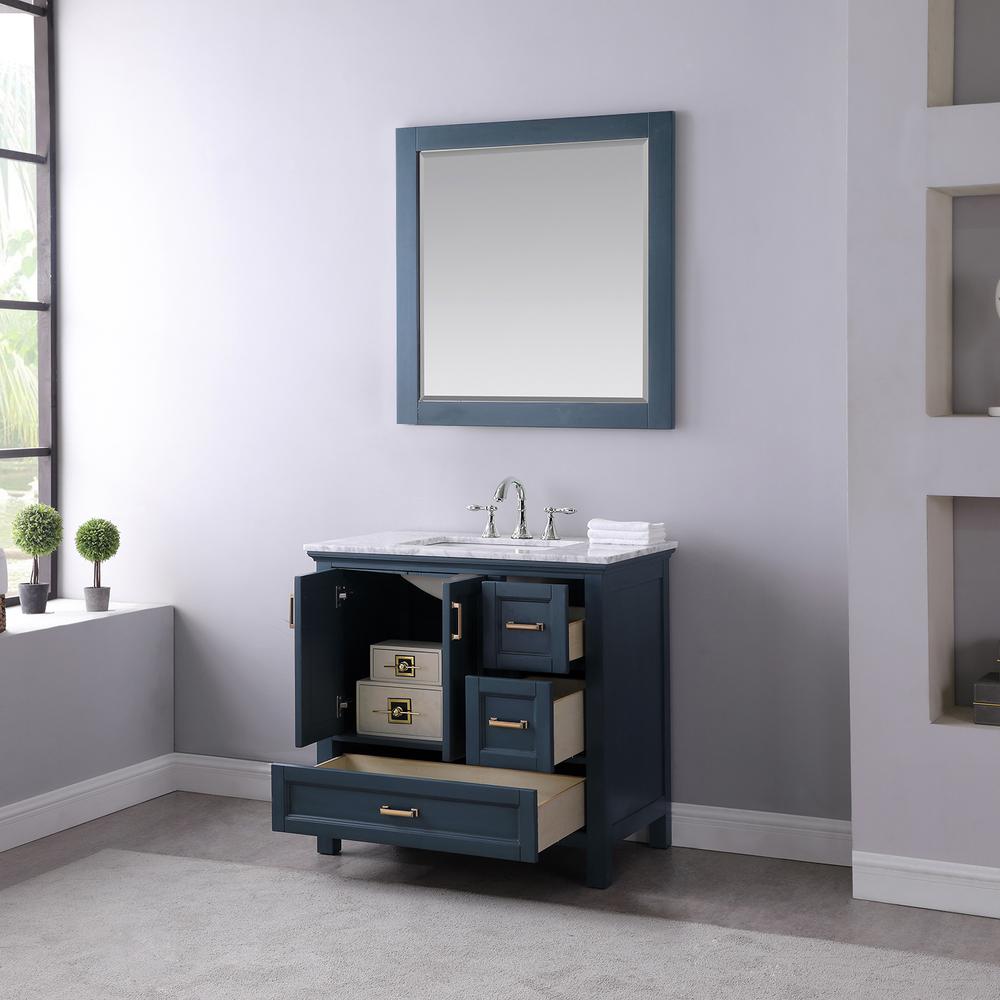 36" Single Bathroom Vanity Set in Classic Blue with Mirror
