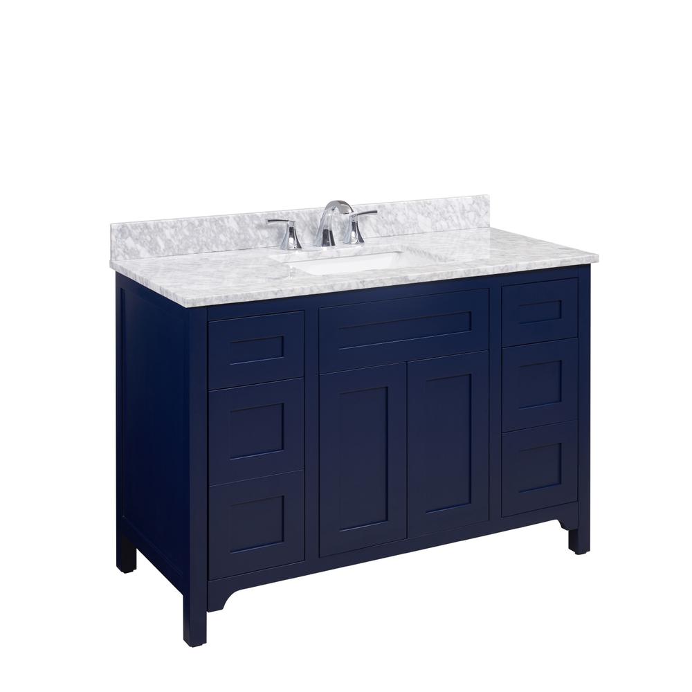 49 in. Natural Marble Vanity Top with White Sink