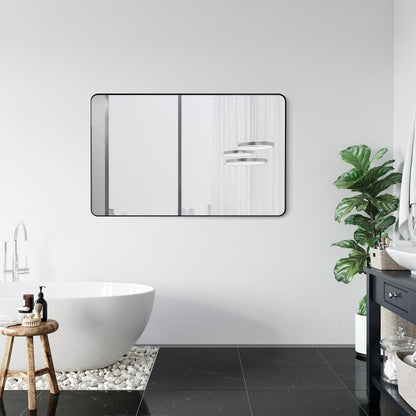 Nettuno 48" Rectangle Bathroom/Vanity Matt Black Aluminum Framed Wall Mirror