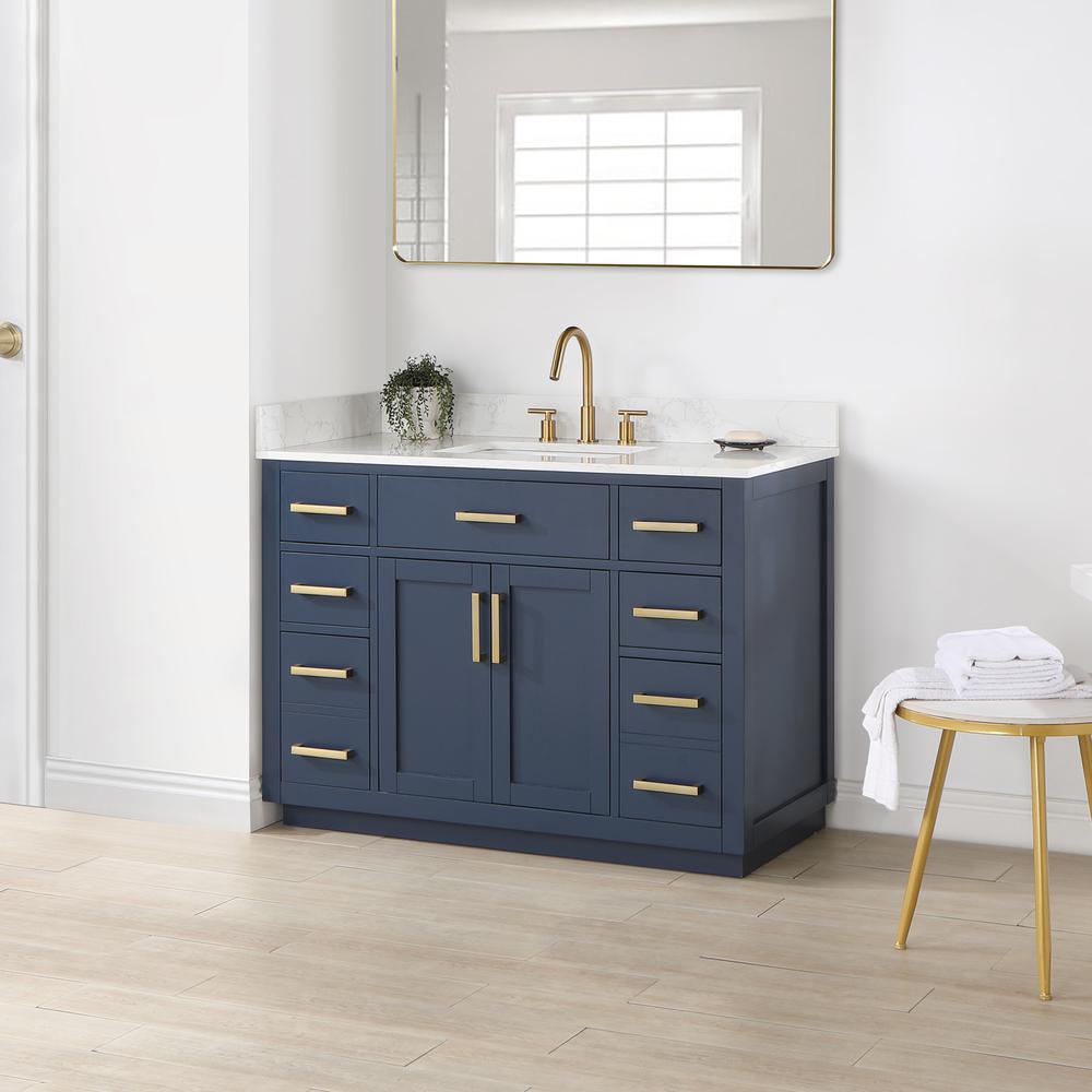 48" Single Bathroom Vanity in Royal Blue without Mirror