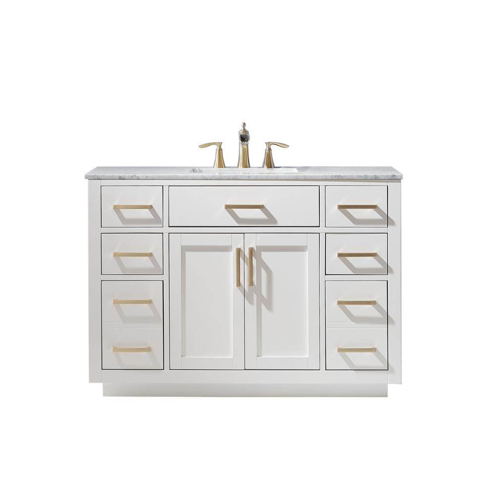 48" Single Bathroom Vanity Set in White without Mirror