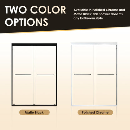 Framed Shower Door in Polished Chrome with Clear Glass