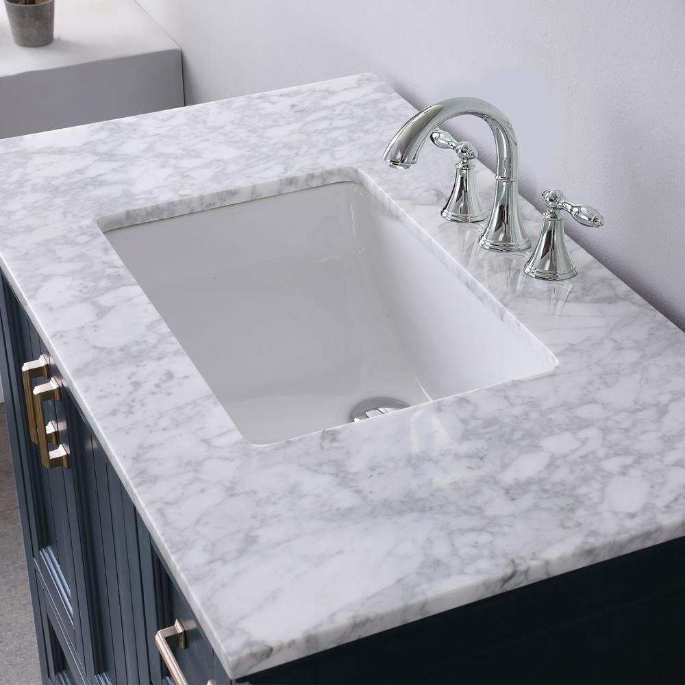 36" Single Bathroom Vanity Set in Classic Blue with Mirror