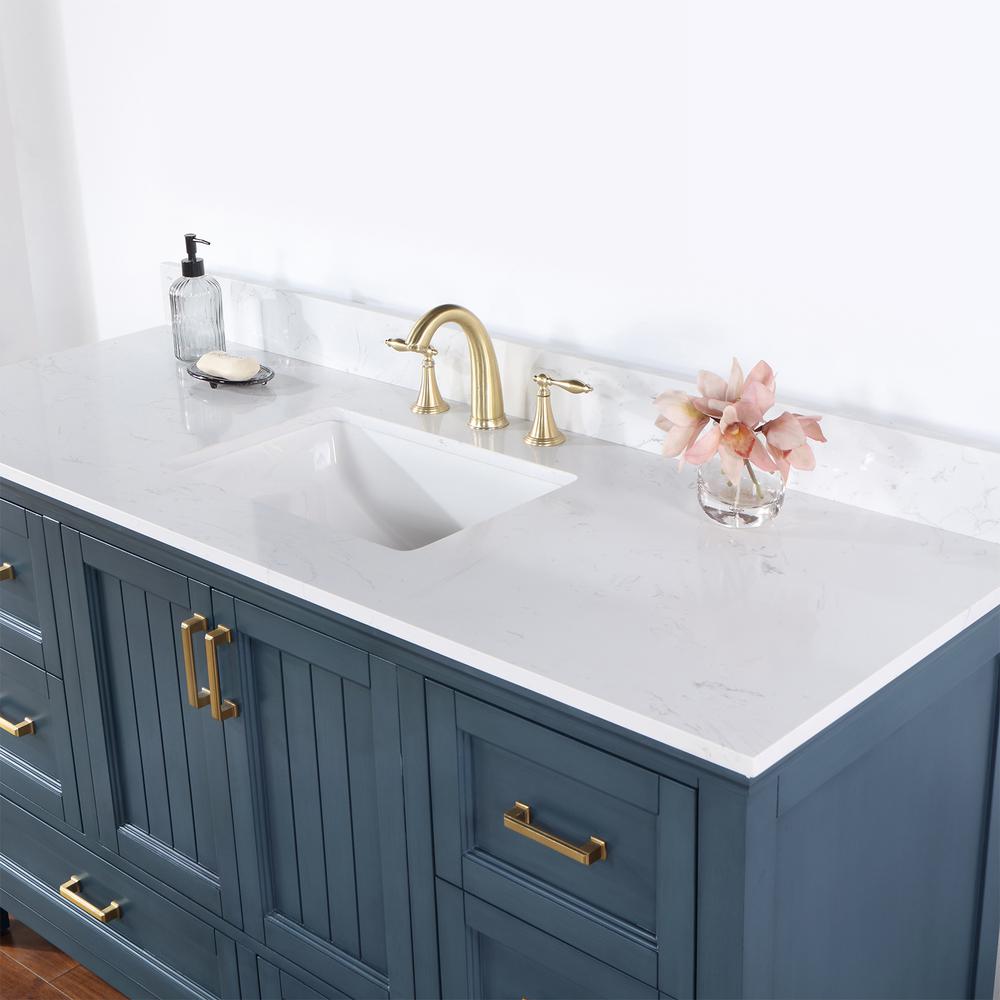 60" Single Bathroom Vanity Set in Classic Blue without Mirror