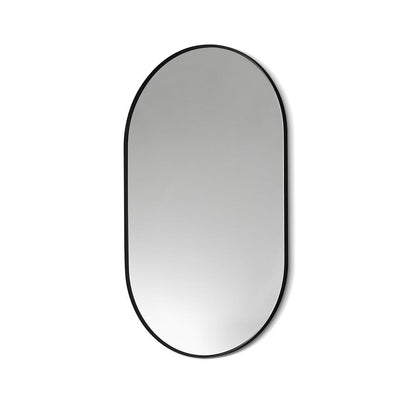 Ispra 36" Oval Bathroom/Vanity Matt Black Aluminum Framed Wall Mirror