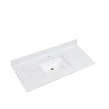 49 in. Composite Stone Vanity Top in Aosta White with White Sink