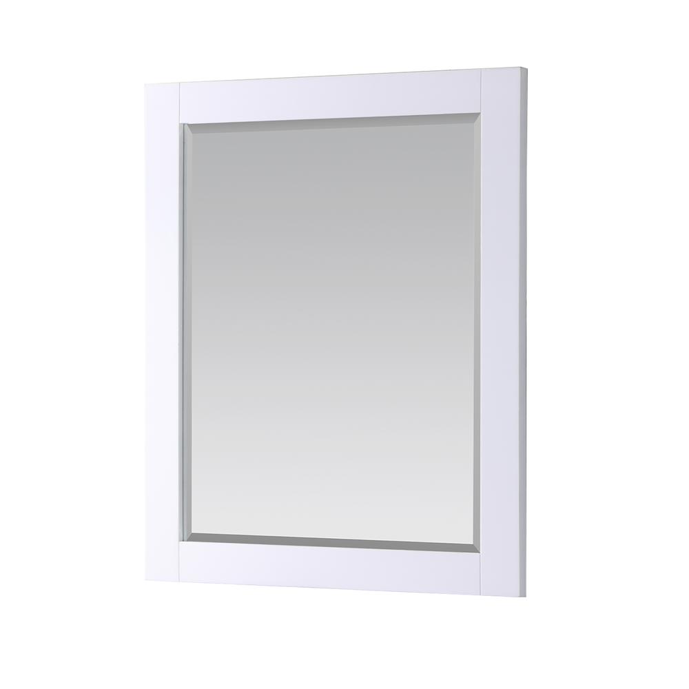 28" Rectangular Bathroom Wood Framed Wall Mirror in White
