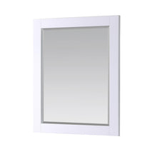28" Rectangular Bathroom Wood Framed Wall Mirror in White