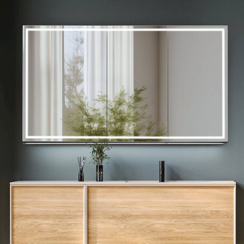 48"x28" Rectangular Frameless Surface-Mount Medicine Cabinet