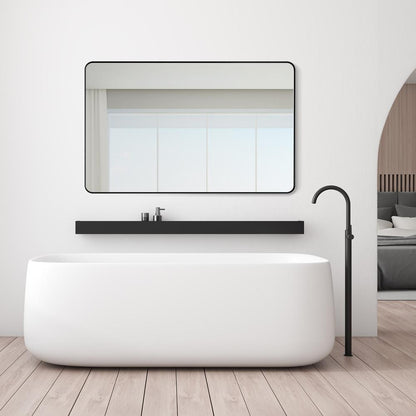 Nettuno 48" Rectangle Bathroom/Vanity Matt Black Aluminum Framed Wall Mirror