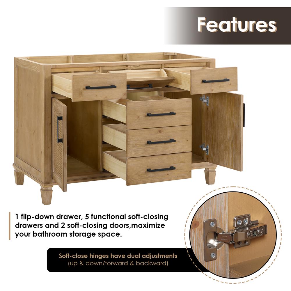 Single Bathroom Vanity in Weathered Fir with Stone Countertop with Mirror