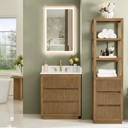Navan 30" Single Bathroom Vanity in Weathered Brown