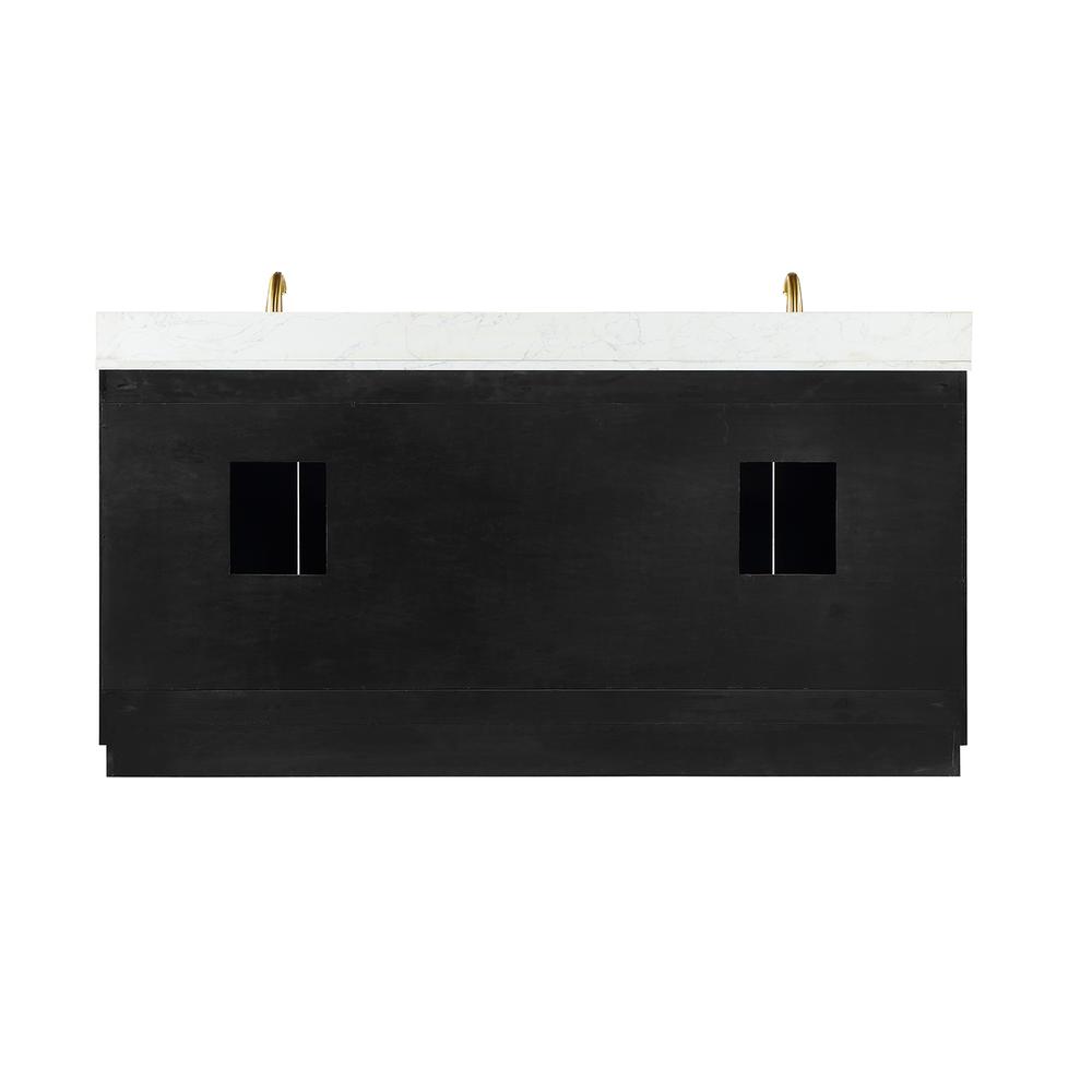 72" Double Bathroom Vanity Set in Black Oak with Mirror
