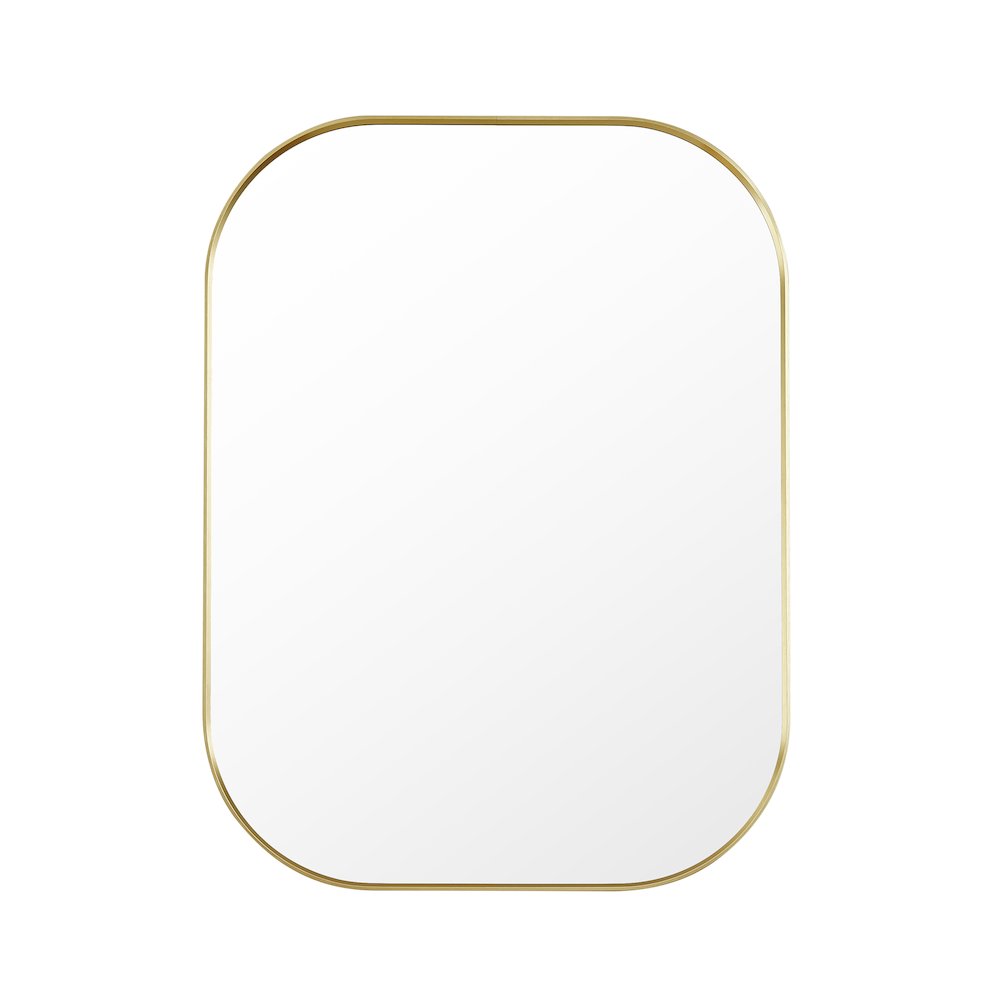 24x32" Rectangular Aluminum Framed in Brushed Gold Modern Bathroom Wall Mirror