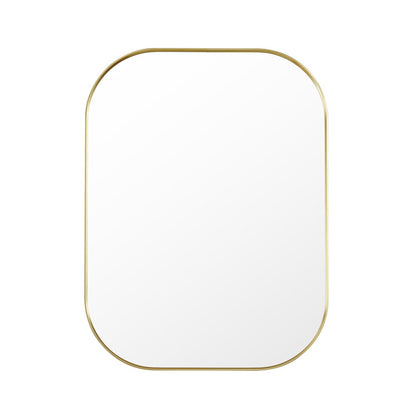 24x32" Rectangular Aluminum Framed in Brushed Gold Modern Bathroom Wall Mirror