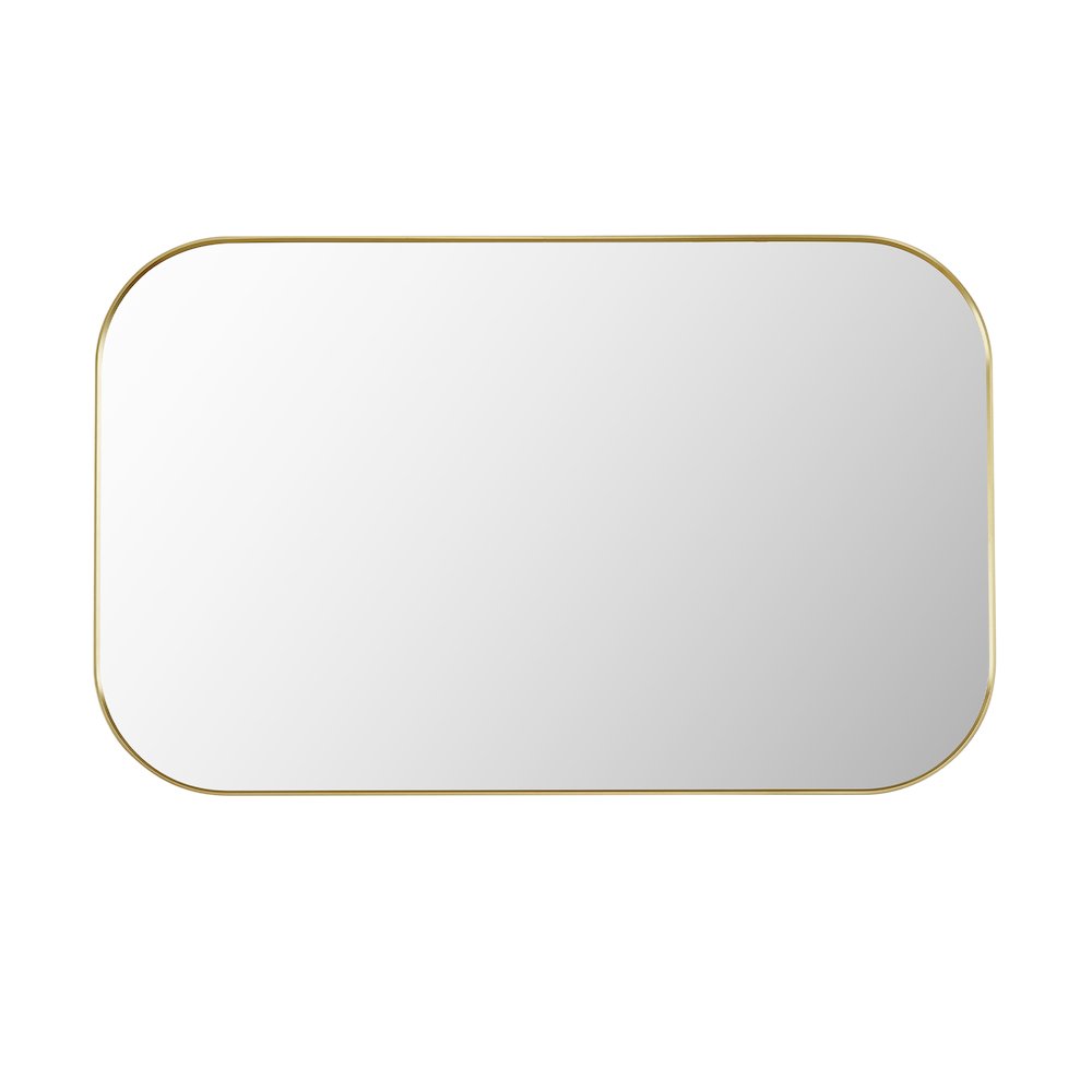 48x30" Rectangular Aluminum Framed in Brushed Gold Modern Bathroom Wall Mirror