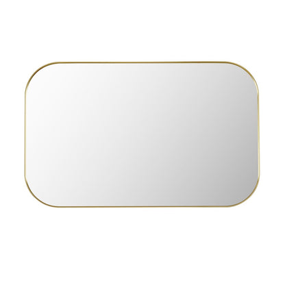 48x30" Rectangular Aluminum Framed in Brushed Gold Modern Bathroom Wall Mirror