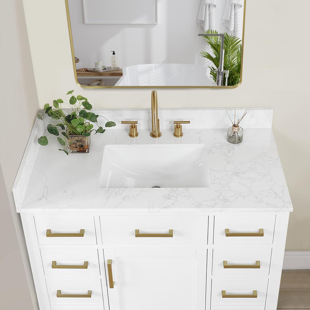 42" Single Bathroom Vanity in White without Mirror