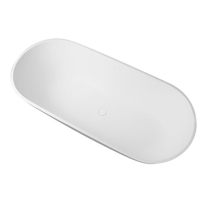 59" x 30" Solid Surface Soaking Bathtub and Integrated Overflow