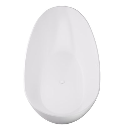 59" x 31" Solid Surface Soaking Bathtub and Integrated Overflow