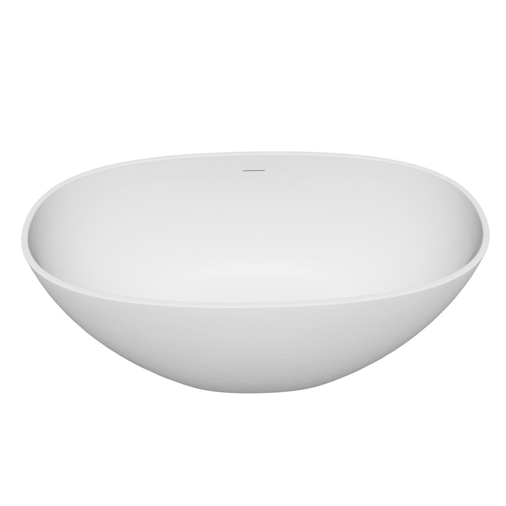 55" x 30" Solid Surface Soaking Bathtub and Integrated Overflow