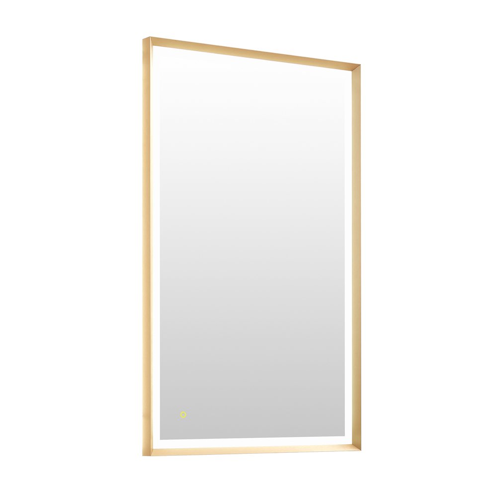 48"x30" Rectangular Wall Mirror in Brushed Gold Aluminum Framed