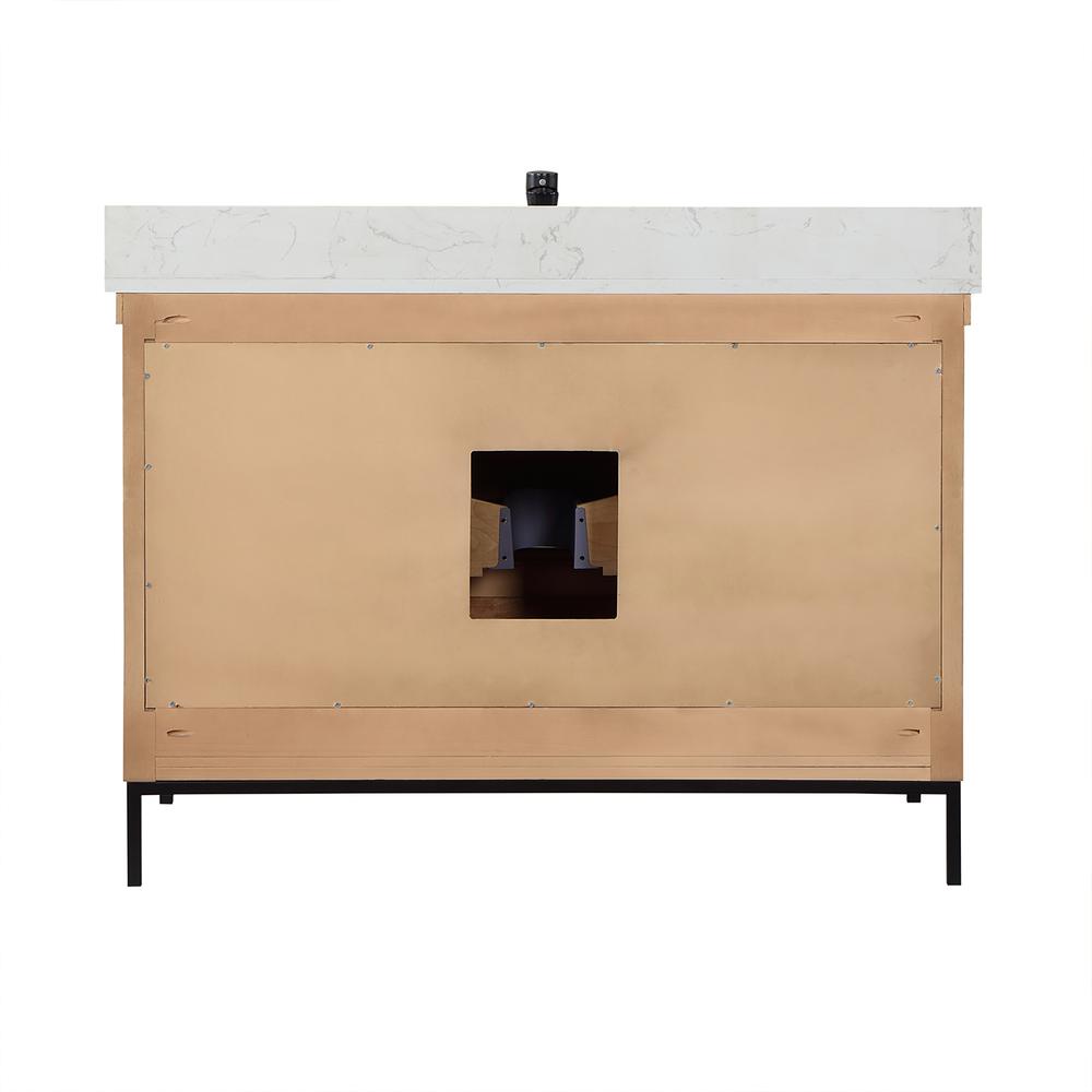 48" Single Bathroom Vanity Set in Brown Pine without Mirror