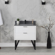 30" Single Bathroom Vanity in White without Mirror