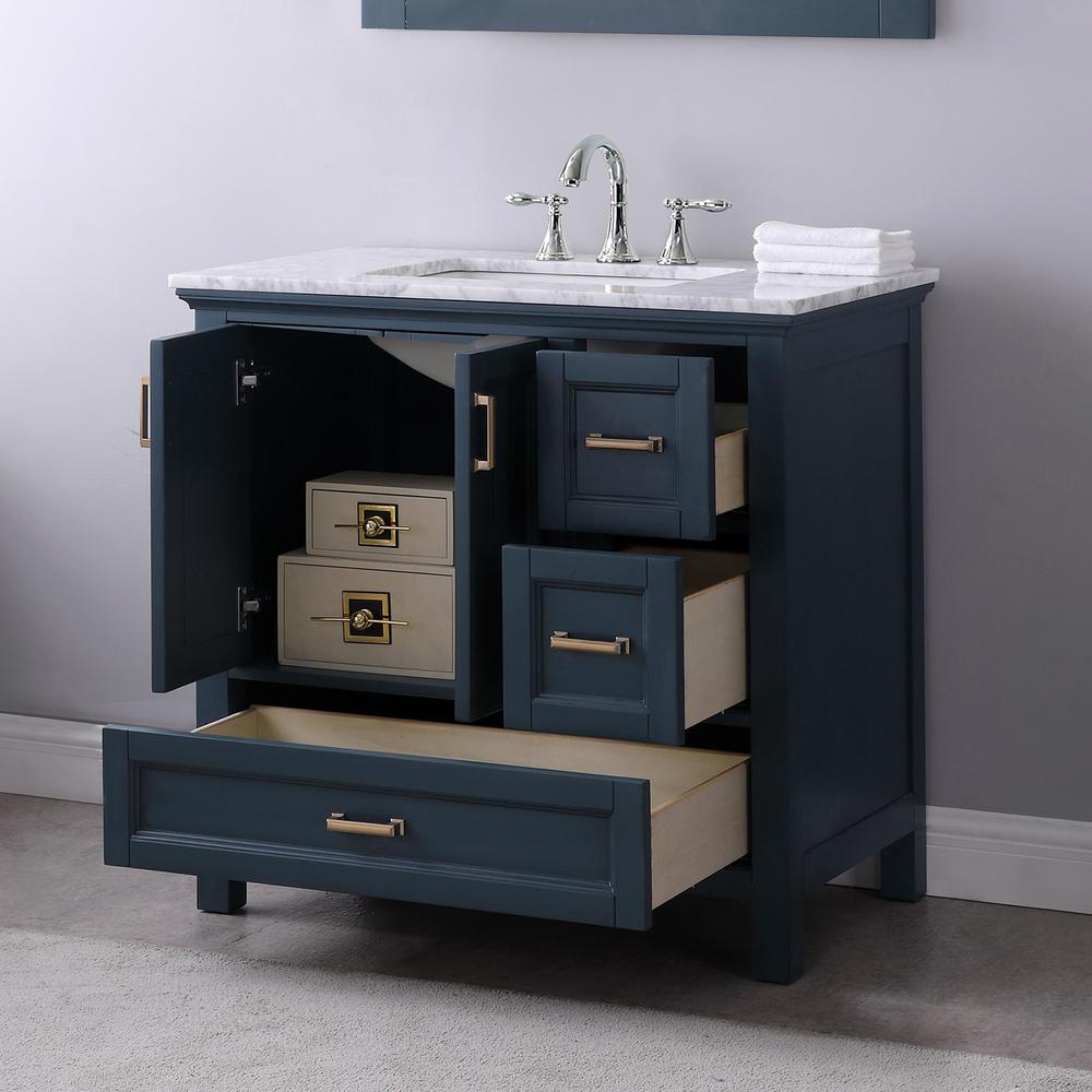 36" Single Bathroom Vanity Set in Classic Blue with Mirror