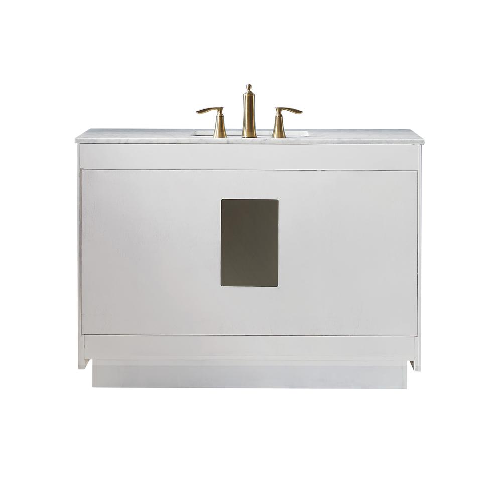48" Single Bathroom Vanity Set in White with Mirror