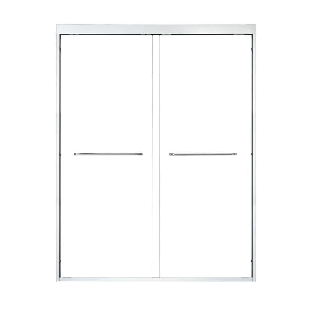 Framed Shower Door in Polished Chrome with Clear Glass